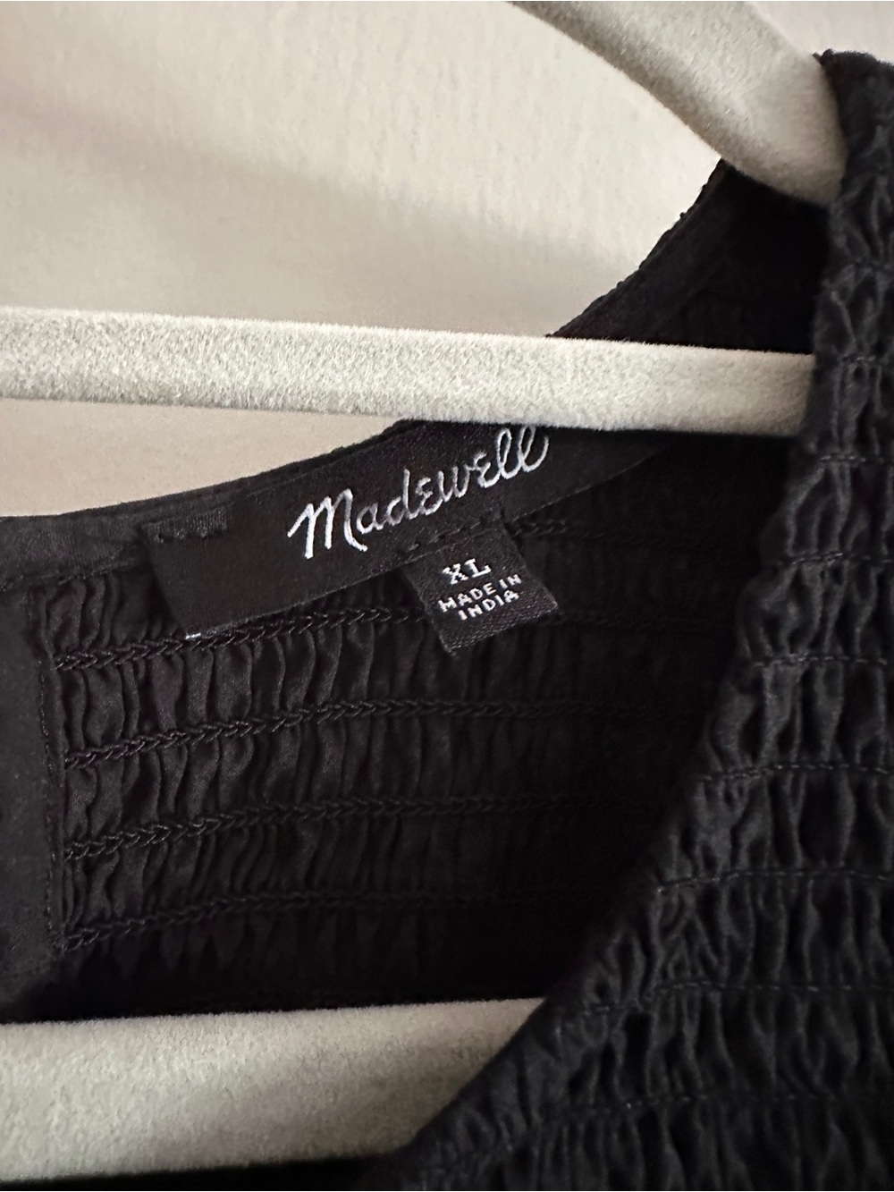 XL Madewell Black melody smocked midi dress - Picture 3 of 6